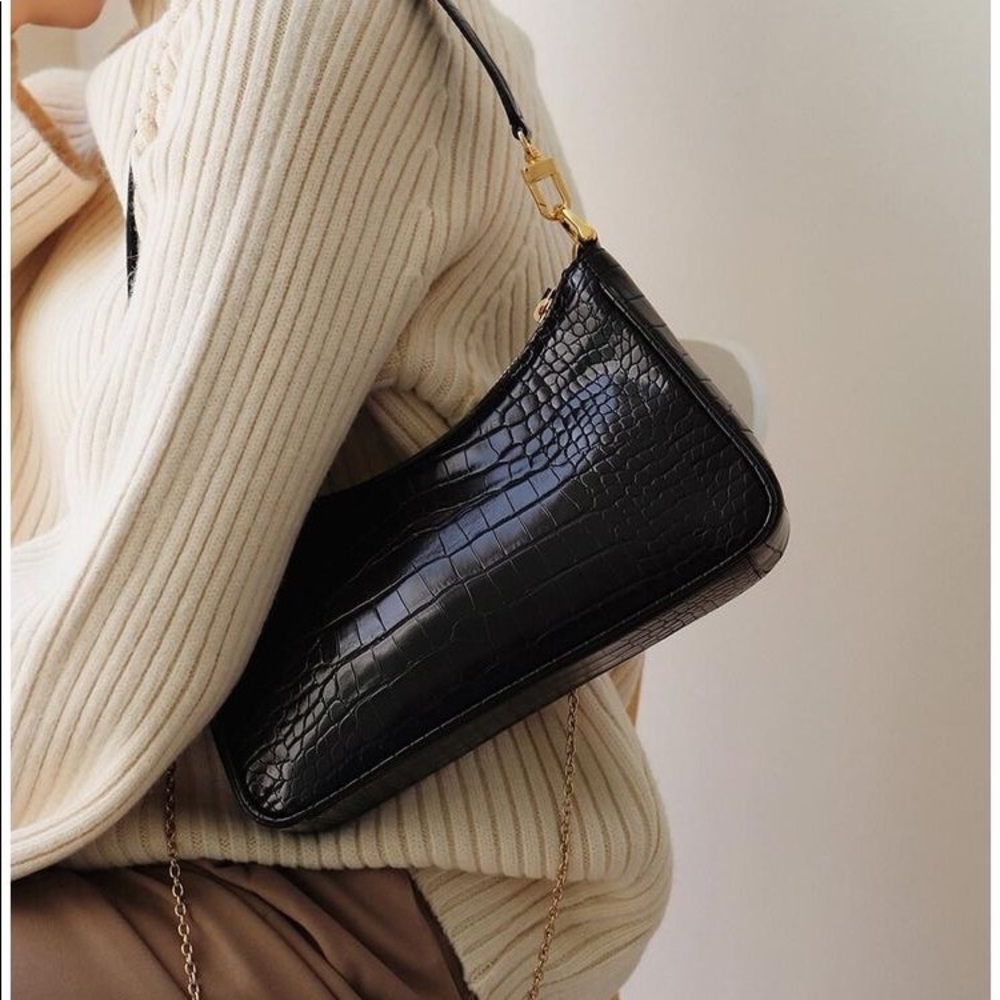 Black Purse Black Shoulder Bag Vintage Purse Black Clutch Handbag Retro Bag